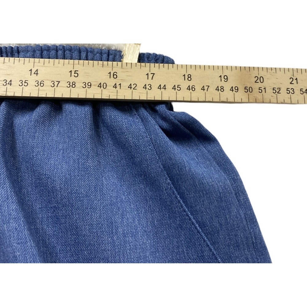 VTG Briggs Plus 24W Pleated Tapered Pants Blue Knit Officecore Academia - Picture 5 of 9